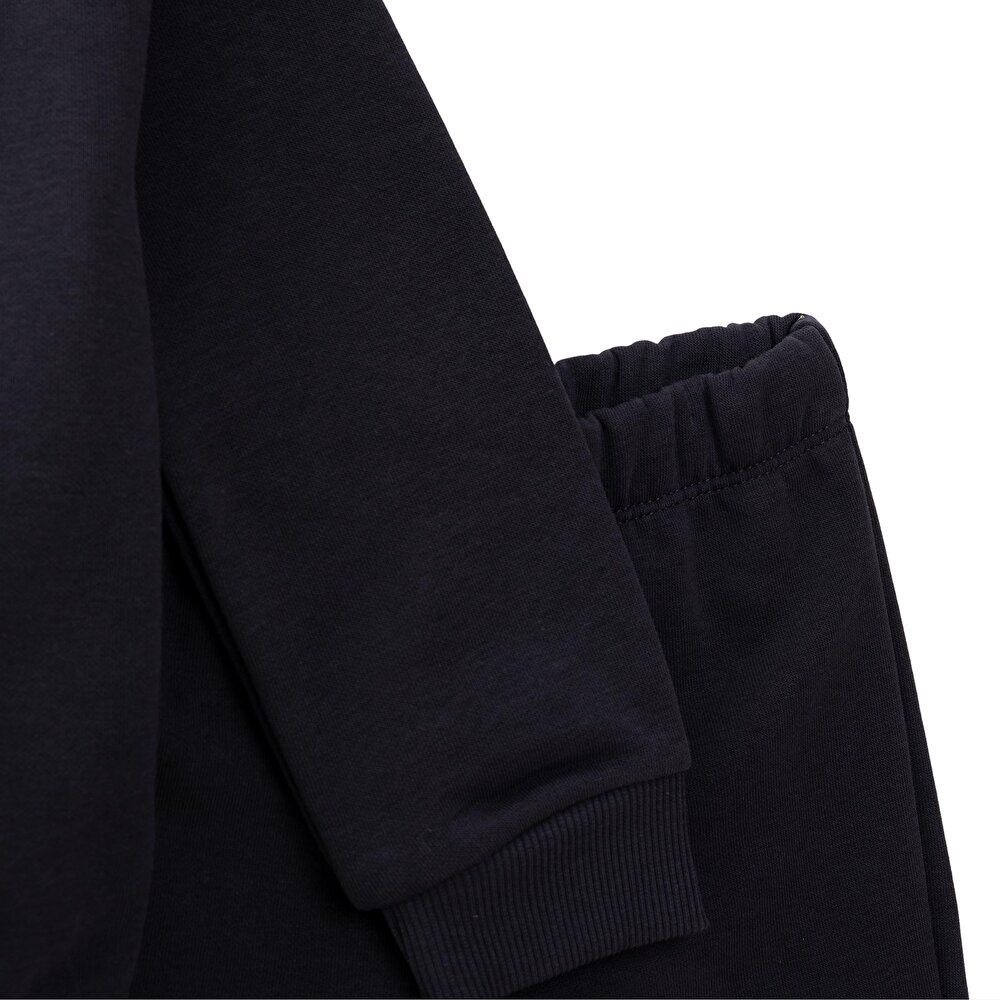 Erkek Bebek Eşofman Takımı Şardonlu Üç İplik Bisiklet Yaka Uzun Kol Ribanalı Paça