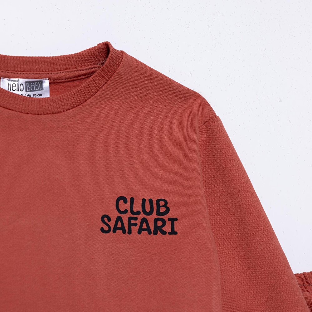 Erkek Bebek Eşofman Takımı Üç İplik Uzun Kol Ribanalı Paça