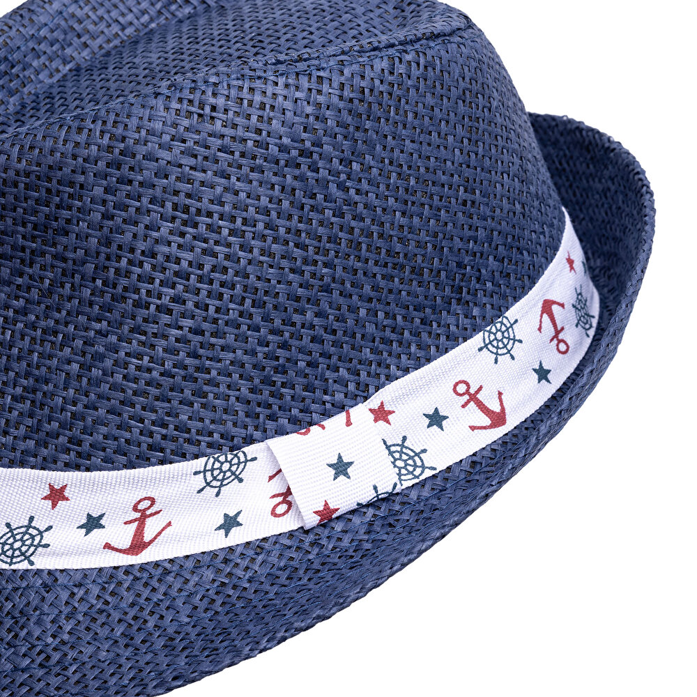 Erkek Bebek Fötr Model Hasır Şapka