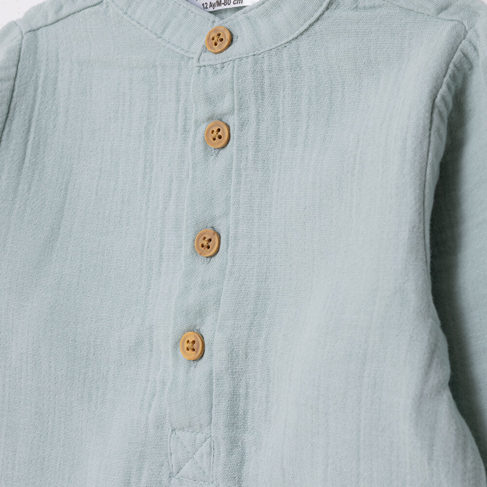 Erkek Bebek Gömlek Hakim Yaka Uzun Kol