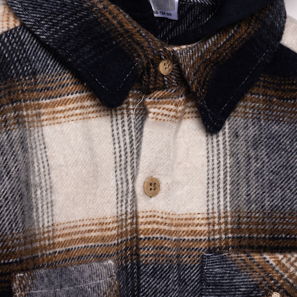 Erkek Bebek Happy Animals Gömlek Kapüşonlu Uzun Kol