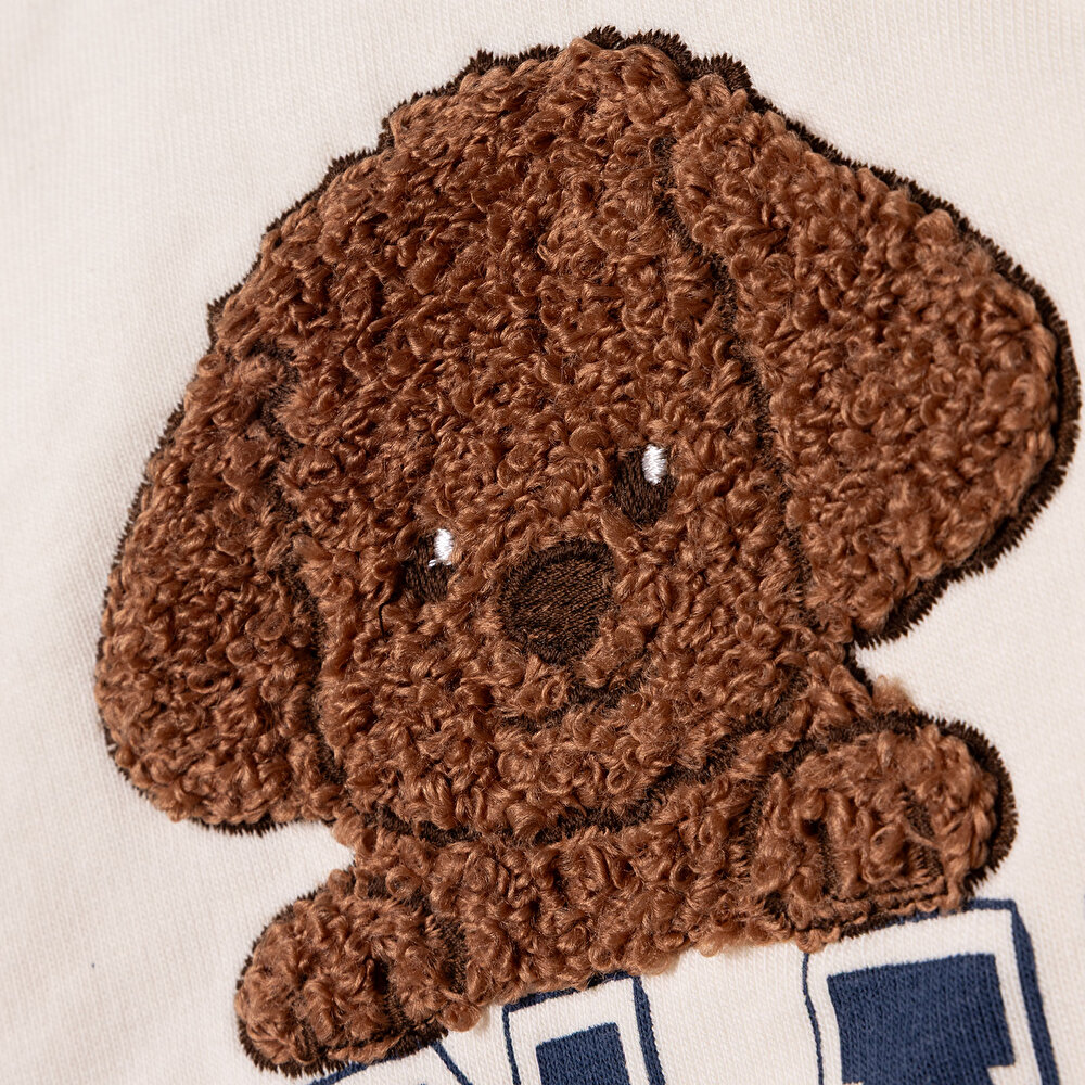 Erkek Bebek Happy Animals Sweatshirt İki İplik Bisiklet Yaka Uzun Kol