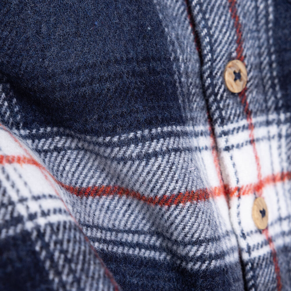 Erkek Bebek Hello Cute Bear Gömlek Düğmeli Kapüşonlu Uzun Kol