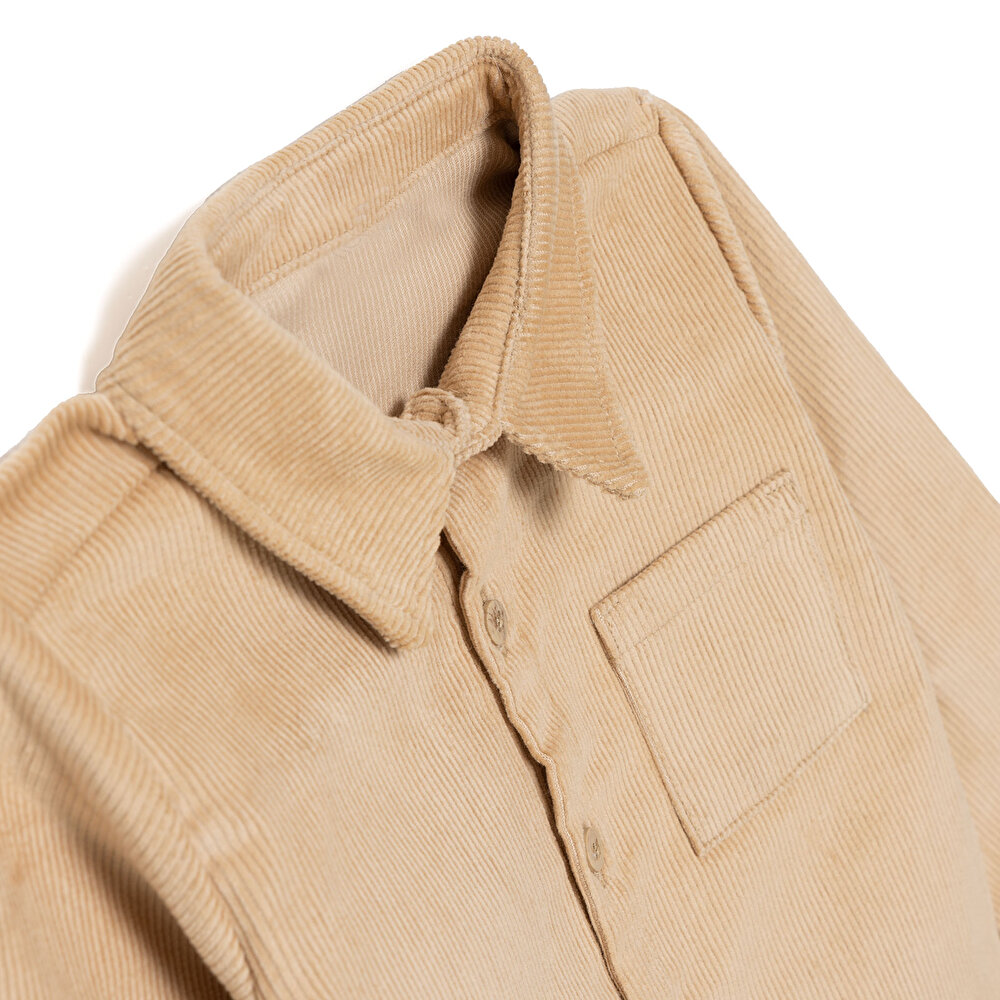 Erkek Bebek Hello Cute Bear Gömlek Fitilli Kadife Dokuma Gömlek Yaka Uzun Kol