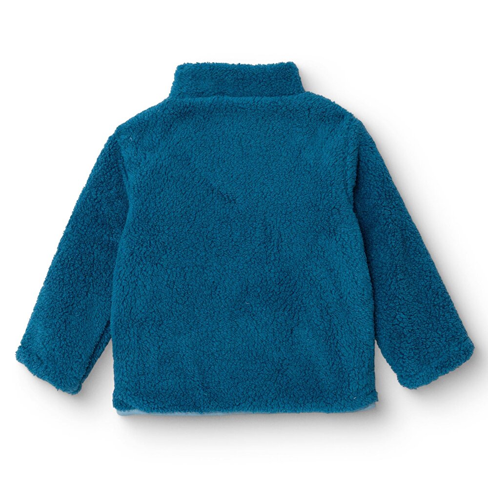 Erkek Bebek Hello Cute Bear Hırka Peluş Dik Yaka Uzun Kol