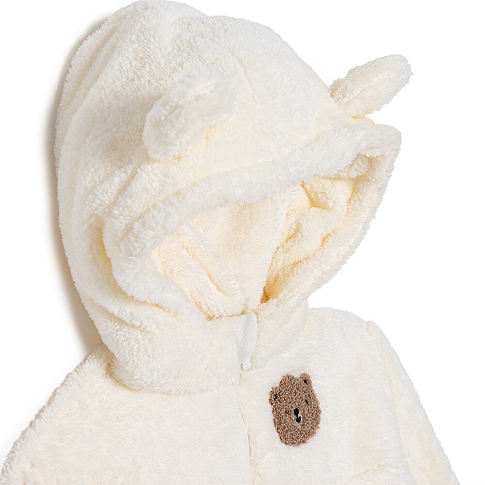 Erkek Bebek Hello Cute Bear Kapüşonlu Sweatshirt Peluş Uzun Kol