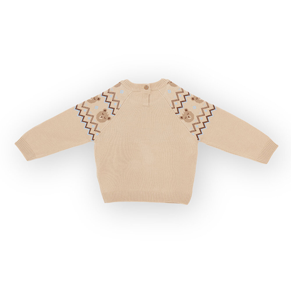 Erkek Bebek Hello Cute Bear Triko Kazak Bisiklet Yaka Uzun Ko