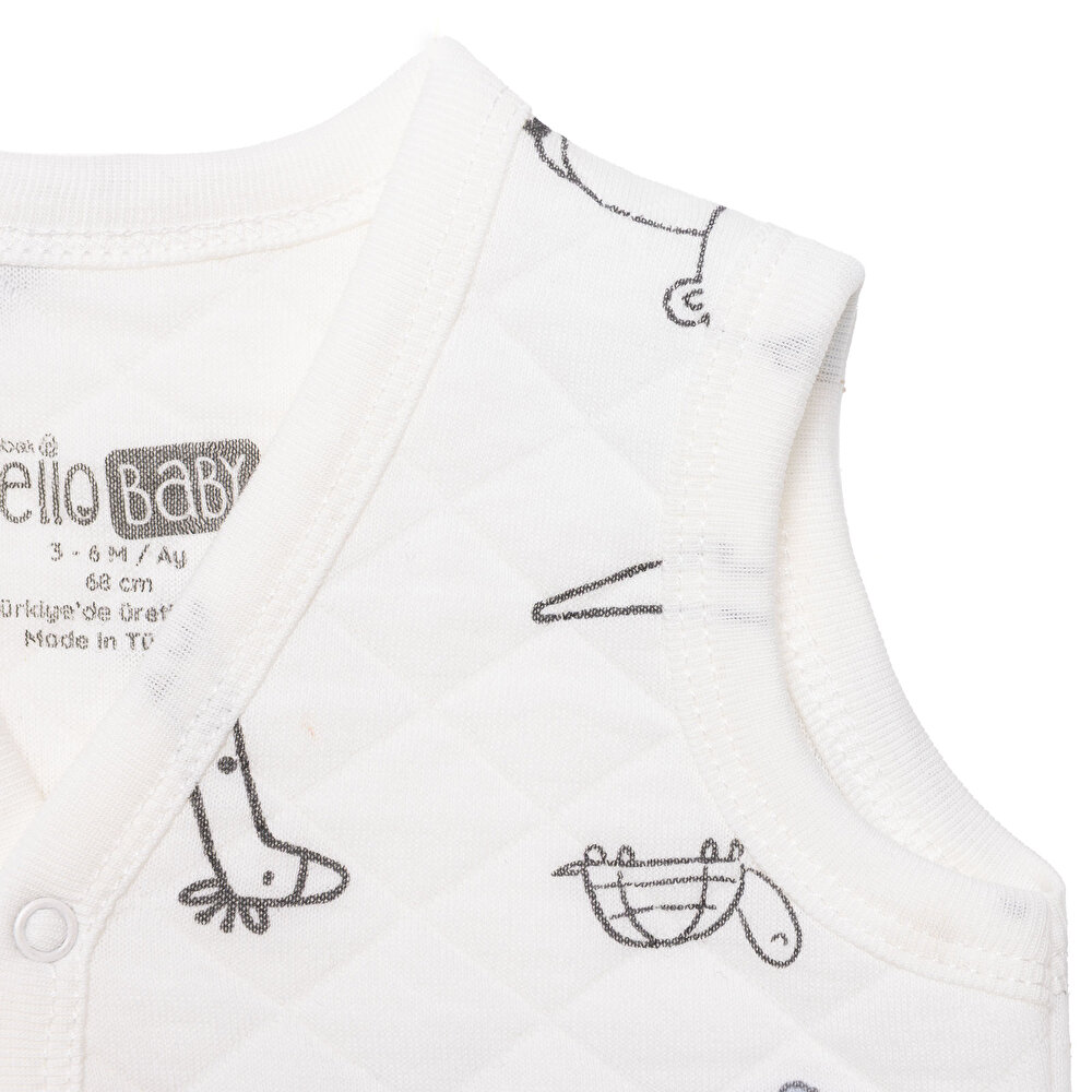 Erkek Bebek Kapitone Yelek Kapitone Örme V Yaka Atlet Kol