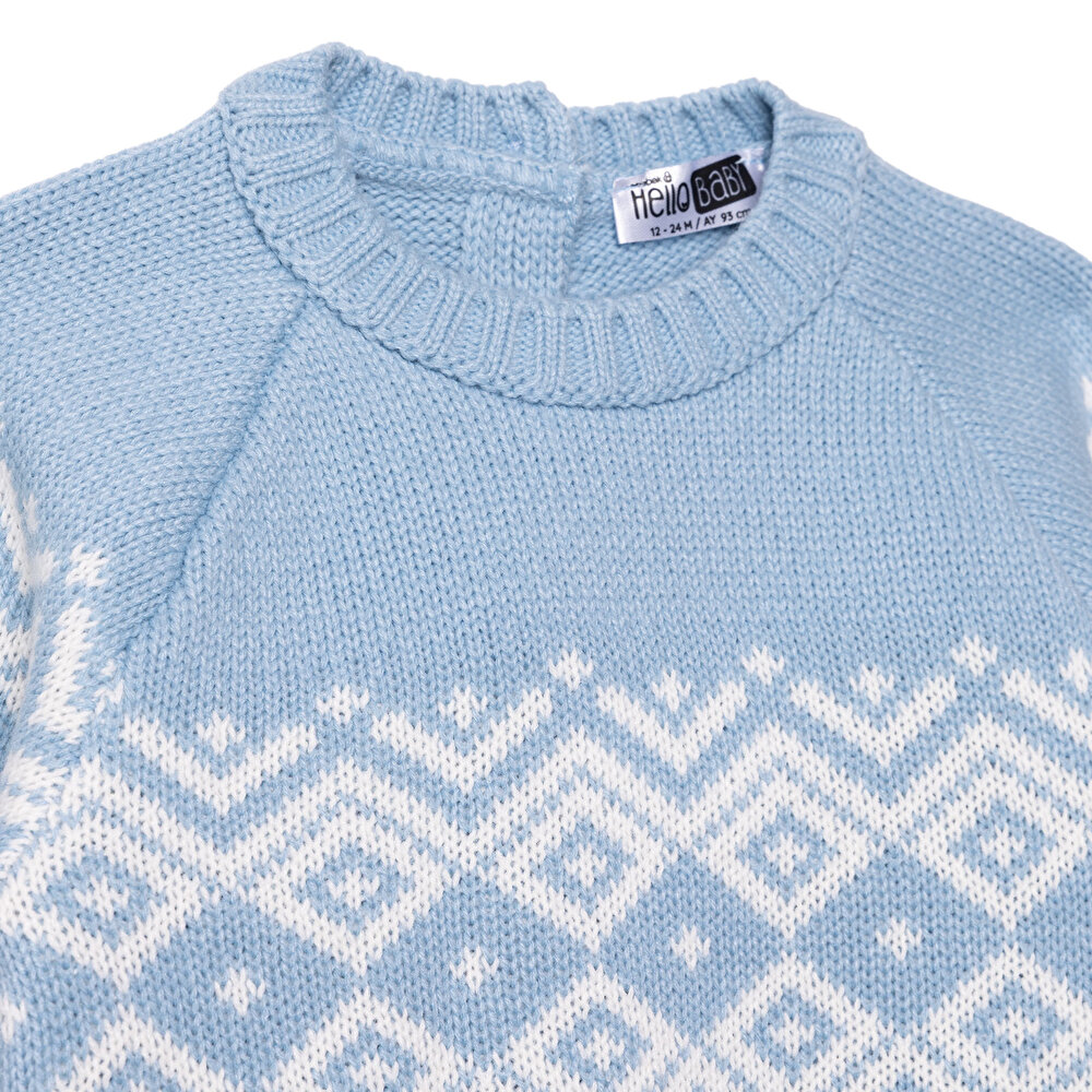 Erkek Bebek Mountain Explorer Kazak Triko Bisiklet Yaka Uzun Kol