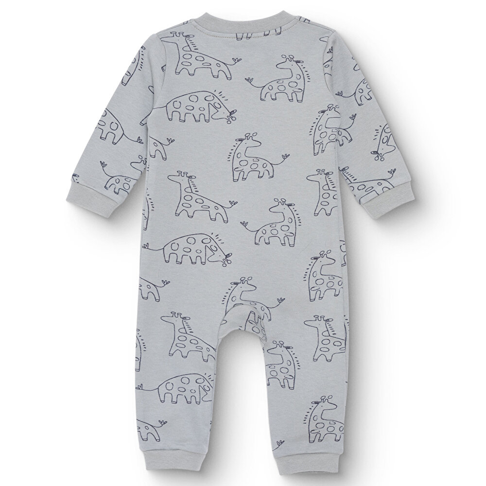 Erkek Bebek Patiksiz Tulum İnterlok Bisiklet Yaka Uzun Kol Ribanalı Paça