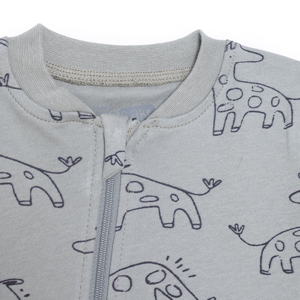 Erkek Bebek Patiksiz Tulum İnterlok Bisiklet Yaka Uzun Kol Ribanalı Paça