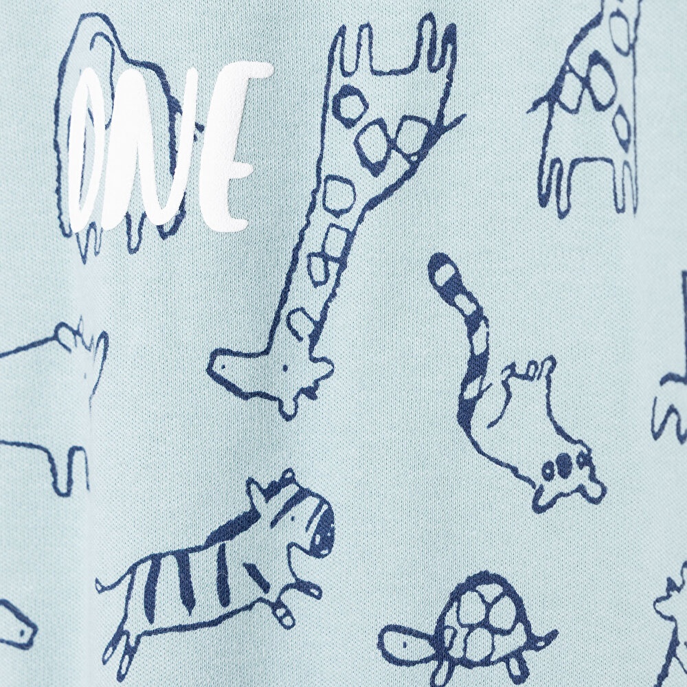 Erkek Bebek Patiksiz Tulum İnterlok Bisiklet Yaka Uzun Kol Ribanalı Paça