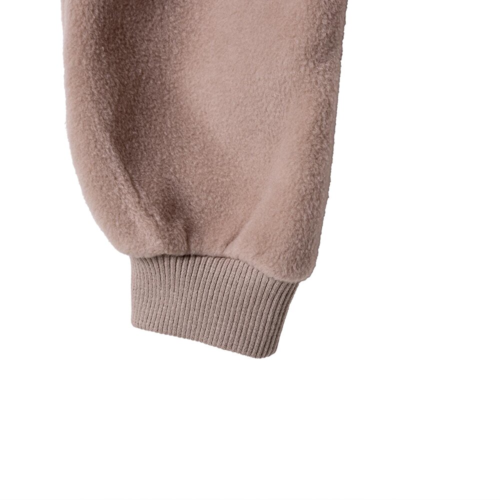 Erkek Bebek Polar Patiksiz Tulum Fermuarlı Uzun Kol Ribanalı Paça