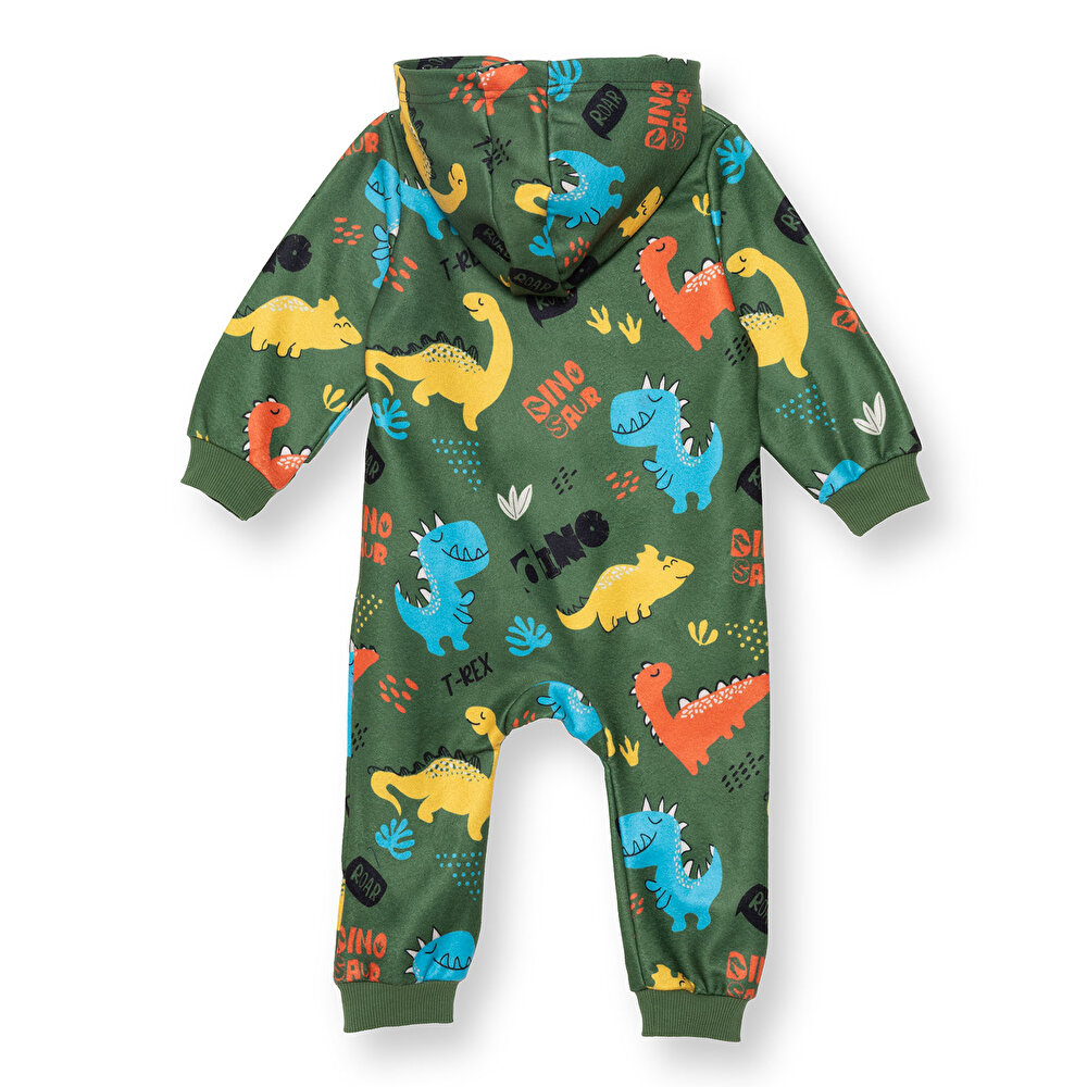 Erkek Bebek Polar Patiksiz Tulum Fermuarlı Uzun Kol Ribanalı Paça