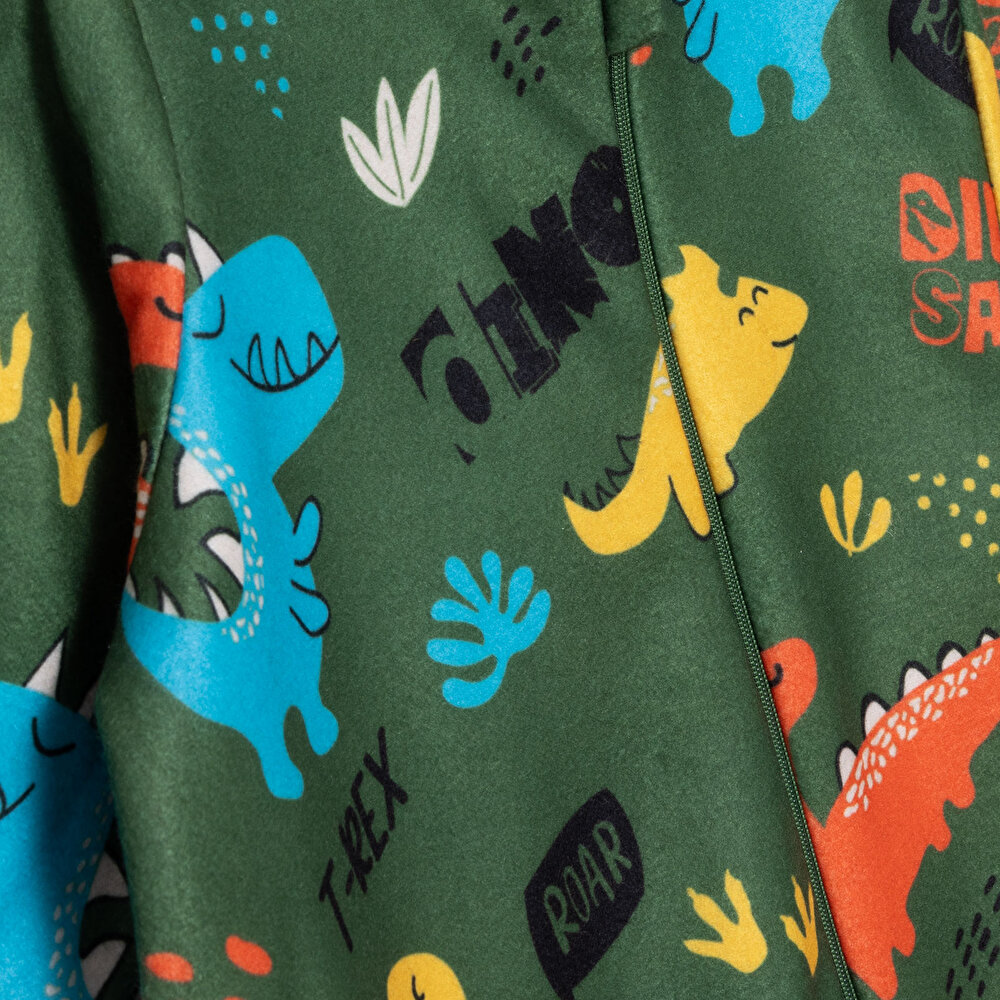 Erkek Bebek Polar Patiksiz Tulum Fermuarlı Uzun Kol Ribanalı Paça