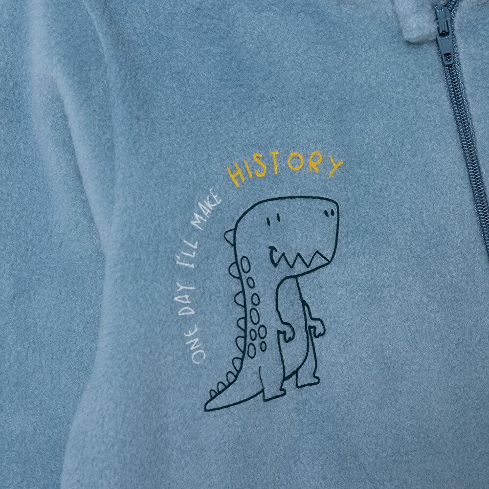 Erkek Bebek Polar Patiksiz Tulum Uzun Kol Ribanalı Paça