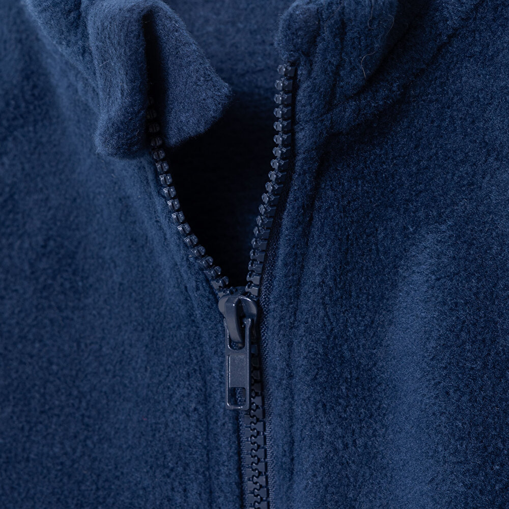 Erkek Bebek Polar Yelek Fermuarlı Hakim Yaka Atlet Kol