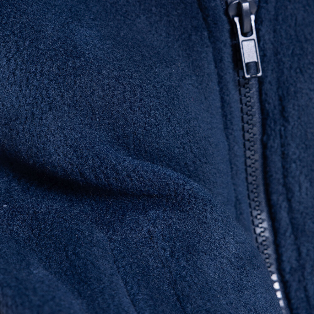 Erkek Bebek Polar Yelek Fermuarlı Hakim Yaka Atlet Kol