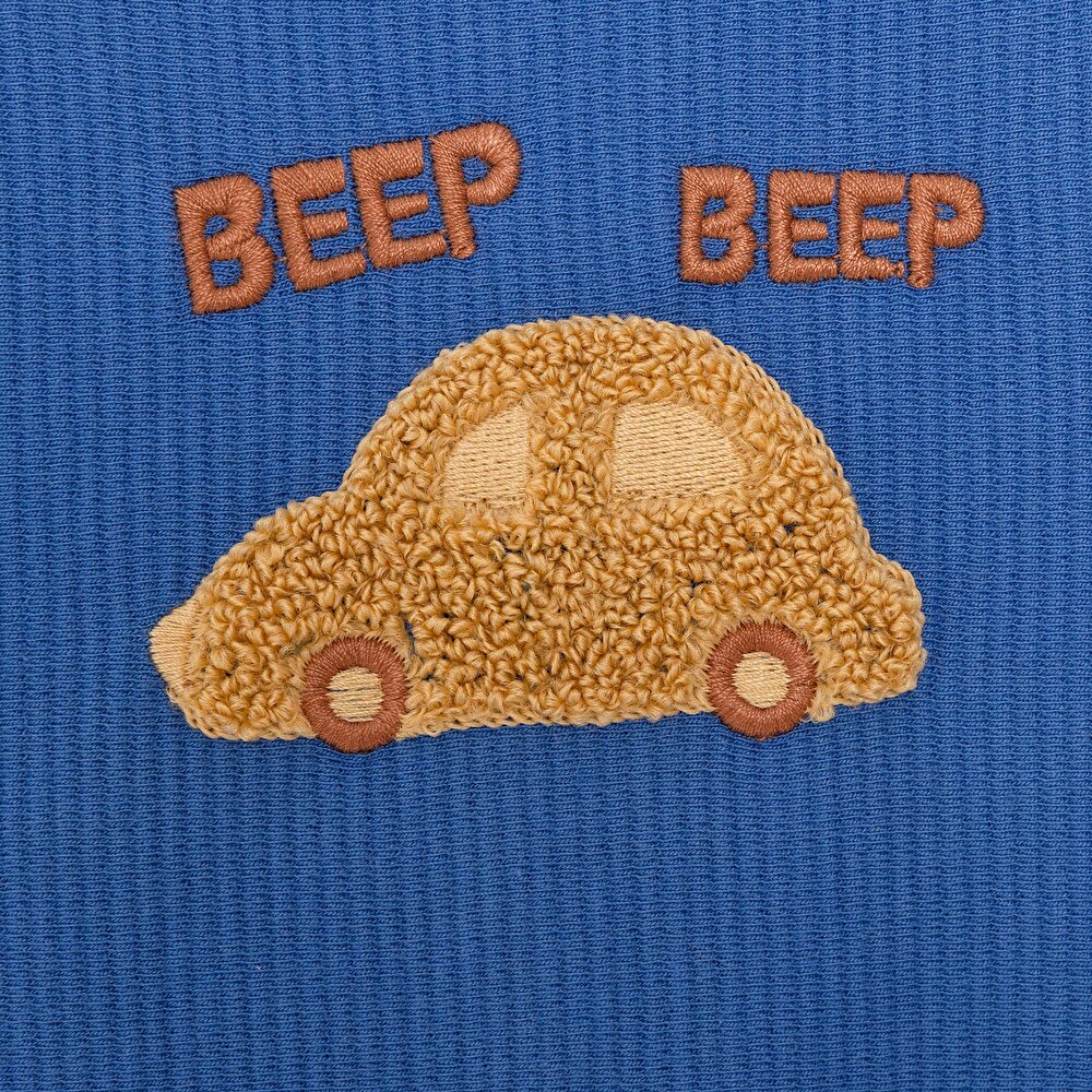 Erkek Bebek Salopet-Sweatshirt Fitilli Kadife Örme Bisiklet Yaka Uzun Kol Reçme Paça