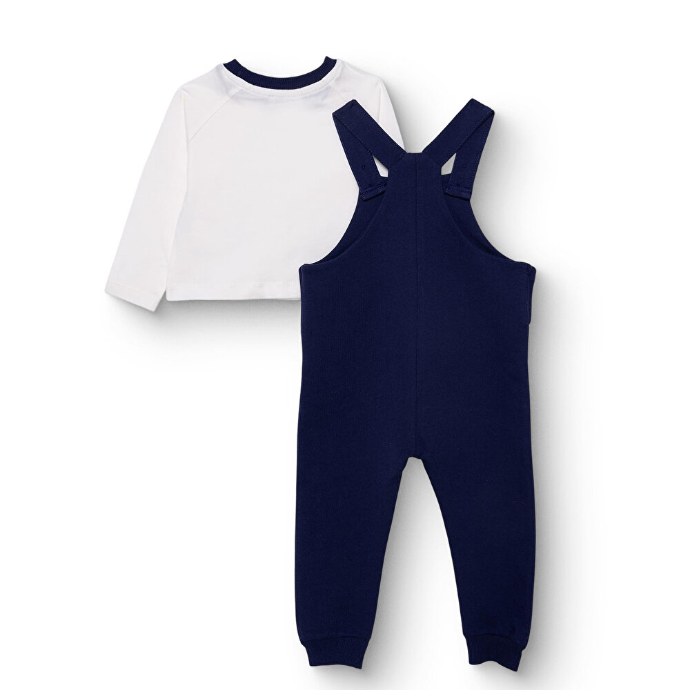 Erkek Bebek Salopet-Sweatshirt İki İplik Bisiklet Yaka Uzun Kol Reçme Paça