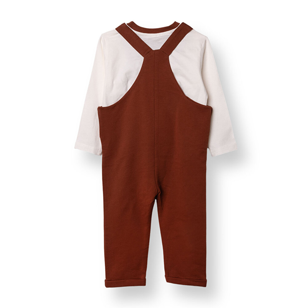 Erkek Bebek Salopet-Sweatshirt İki İplik Bisiklet Yaka Uzun Kol Reçme Paça