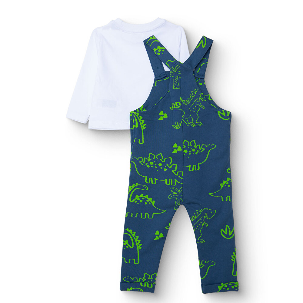 Erkek Bebek Salopet-Sweatshirt Süprem Bisiklet Yaka Uzun Kol Reçme Paça