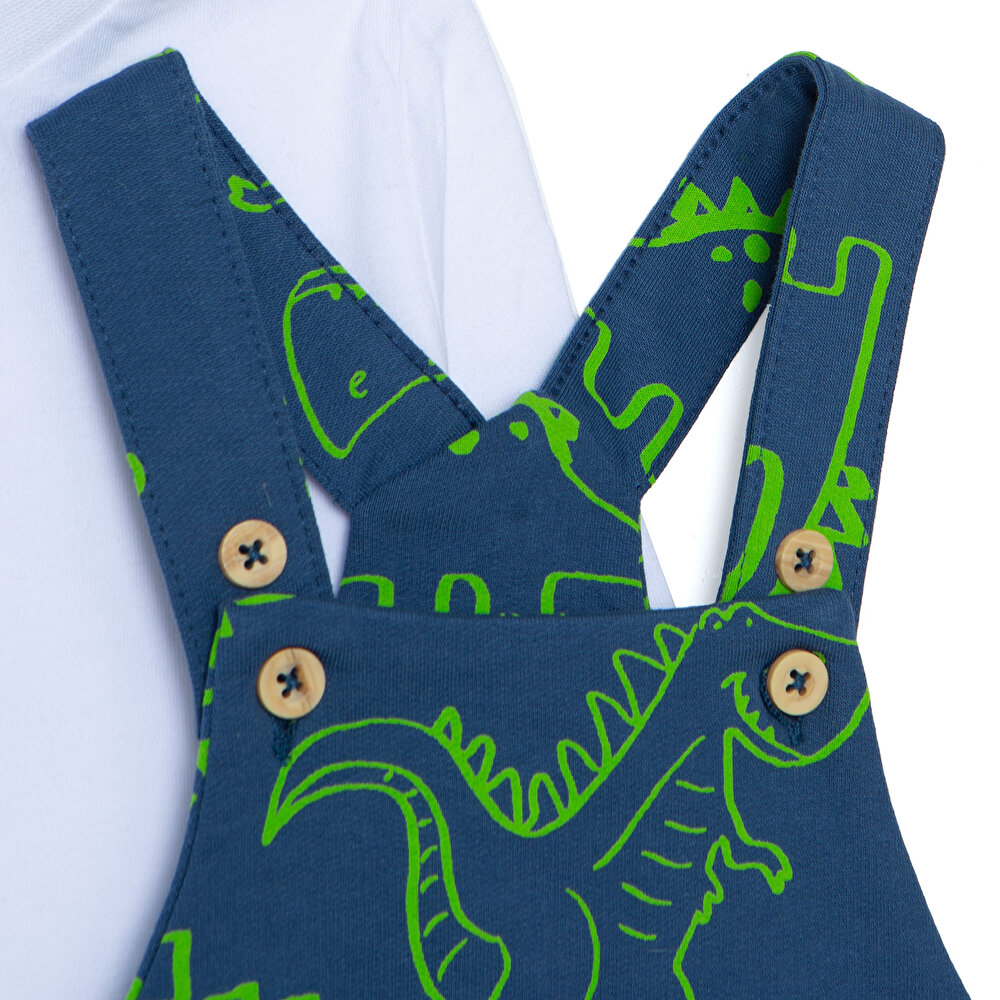 Erkek Bebek Salopet-Sweatshirt Süprem Bisiklet Yaka Uzun Kol Reçme Paça