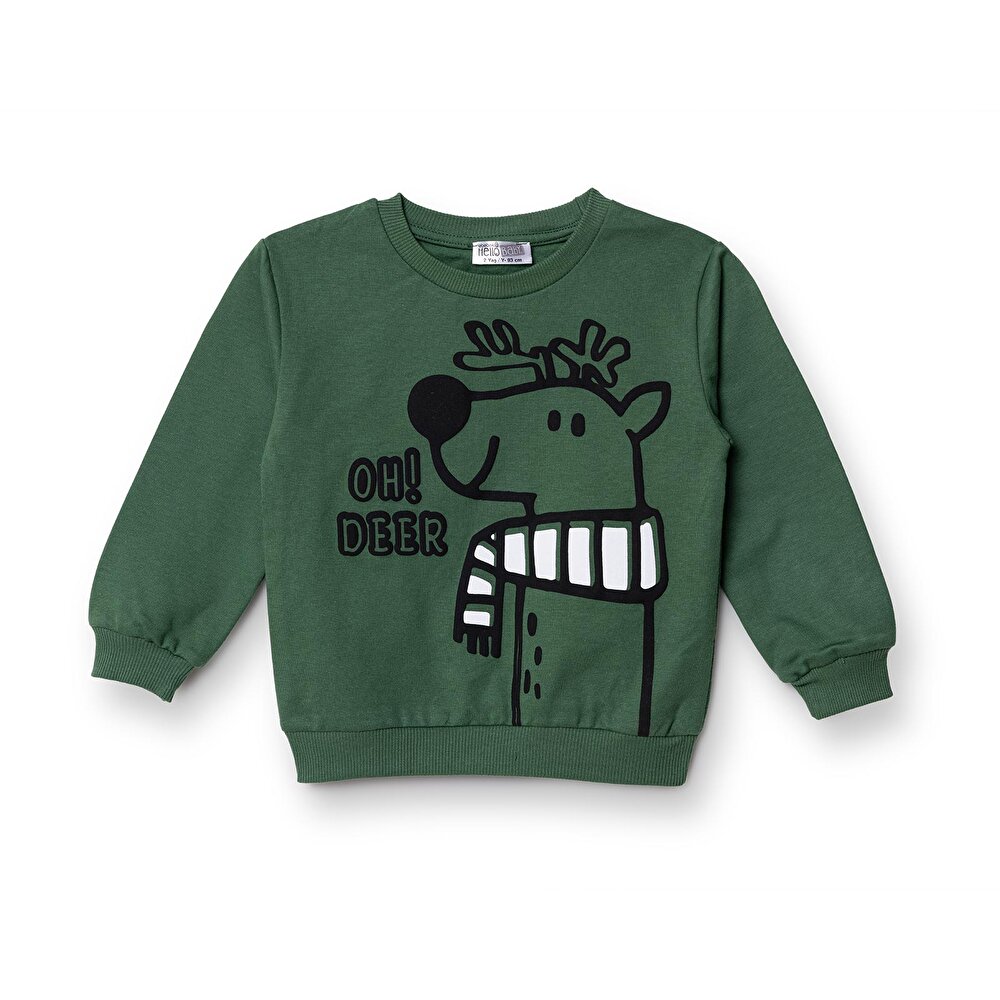 Erkek Bebek Sweatshirt Bisiklet Yaka Uzun Kol