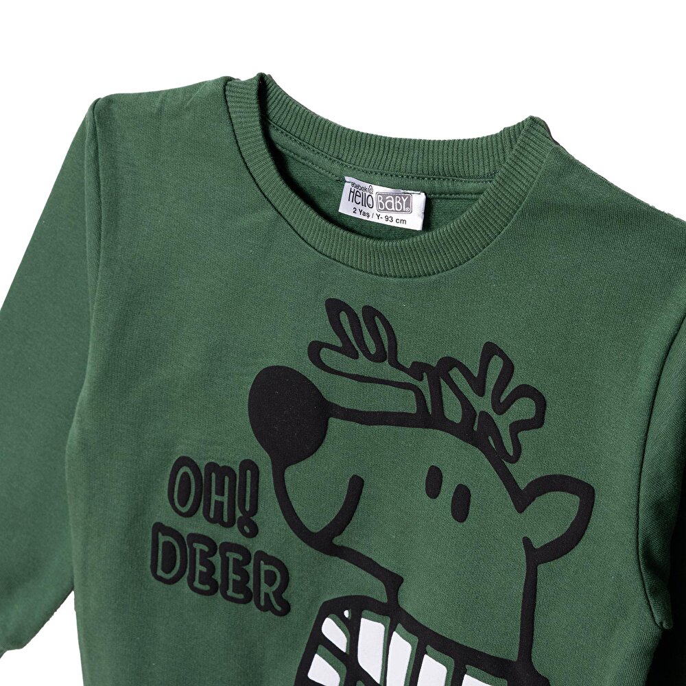 Erkek Bebek Sweatshirt Bisiklet Yaka Uzun Kol