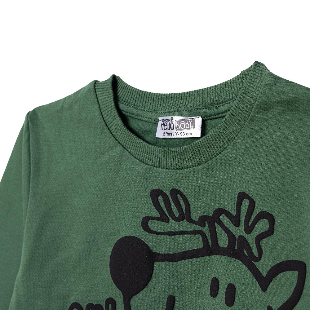 Erkek Bebek Sweatshirt Bisiklet Yaka Uzun Kol