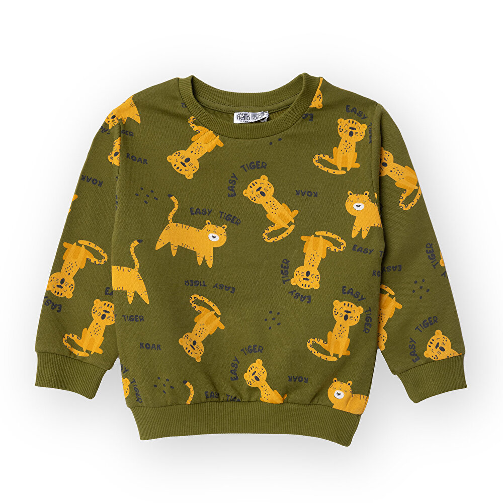 Erkek Bebek Sweatshirt Bisiklet Yaka Uzun Kol