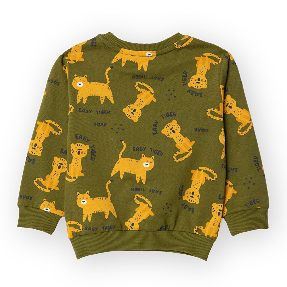 Erkek Bebek Sweatshirt Bisiklet Yaka Uzun Kol