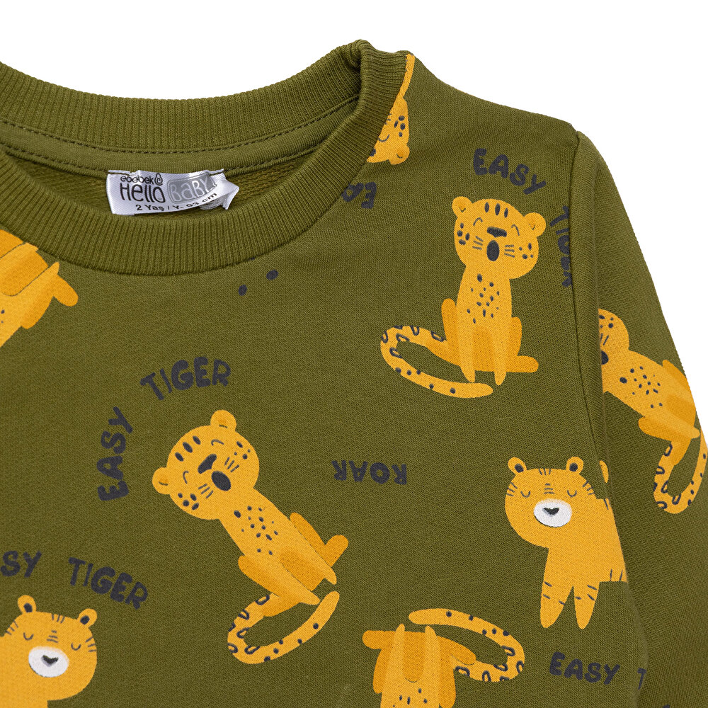 Erkek Bebek Sweatshirt Bisiklet Yaka Uzun Kol