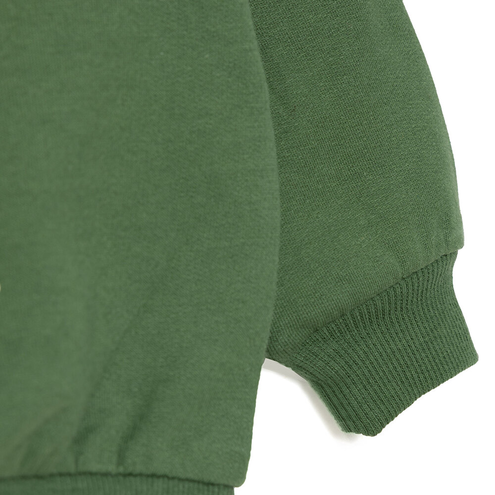 Erkek Bebek Sweatshirt Şardonlu İki İplik Bisiklet Yaka Uzun Kol