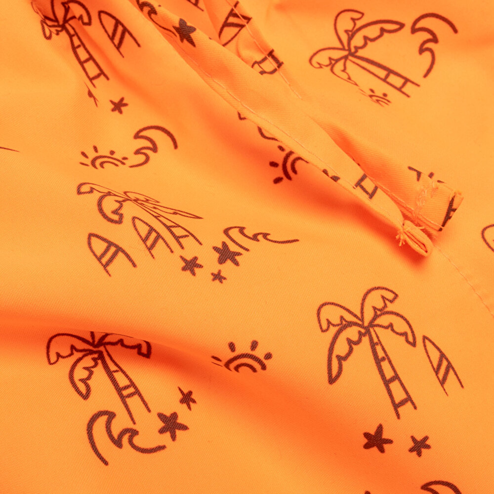 Erkek Bebek UV Koruma Şort Mayo Palmiye Desen İpli Micro Kumaş