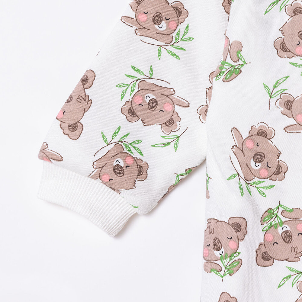 Erkek Bebek Uyku Tulumu 1 tog Fermuarlı Bisiklet Yaka Uzun Kol Ribanalı Paça