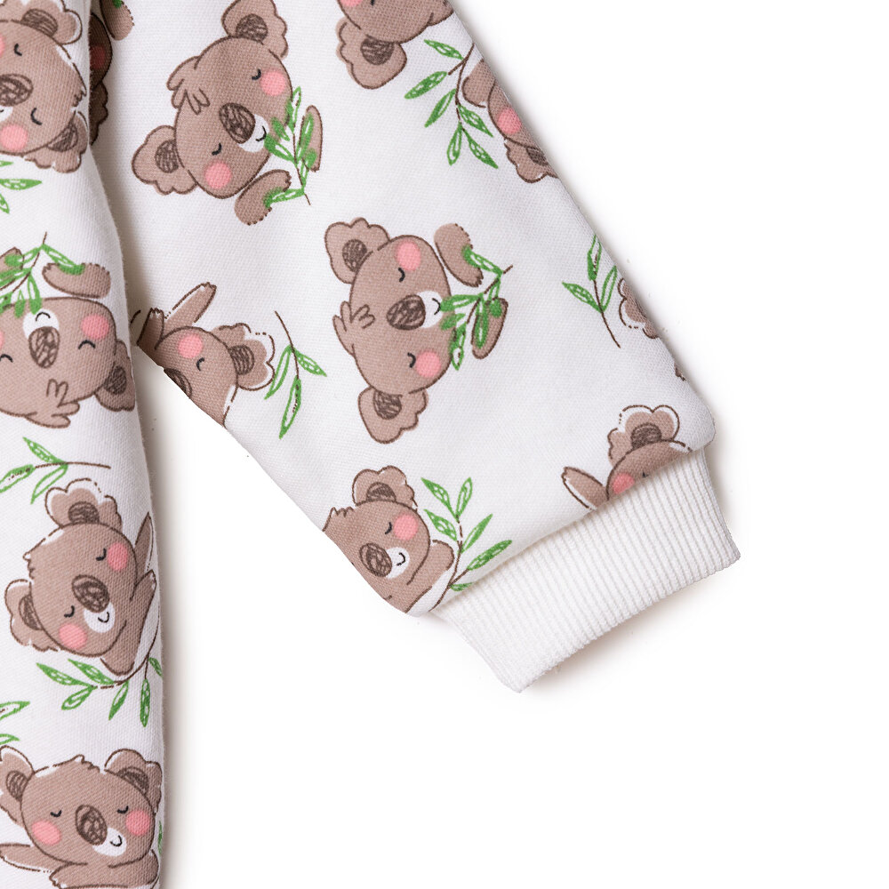 Erkek Bebek Uyku Tulumu 1 tog Fermuarlı Bisiklet Yaka Uzun Kol Ribanalı Paça