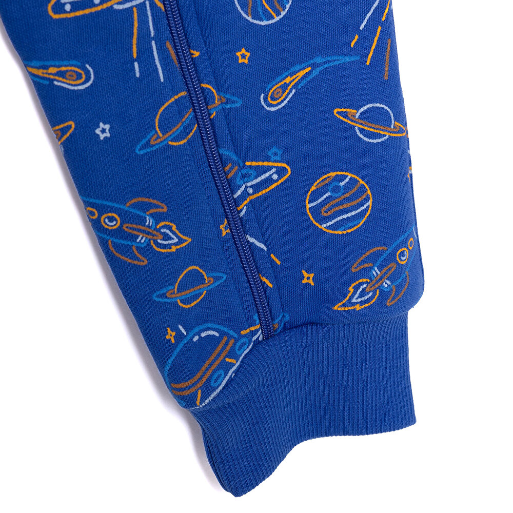 Erkek Bebek Uyku Tulumu 1 Tog Fermuarlı Bisiklet Yaka Uzun Kol