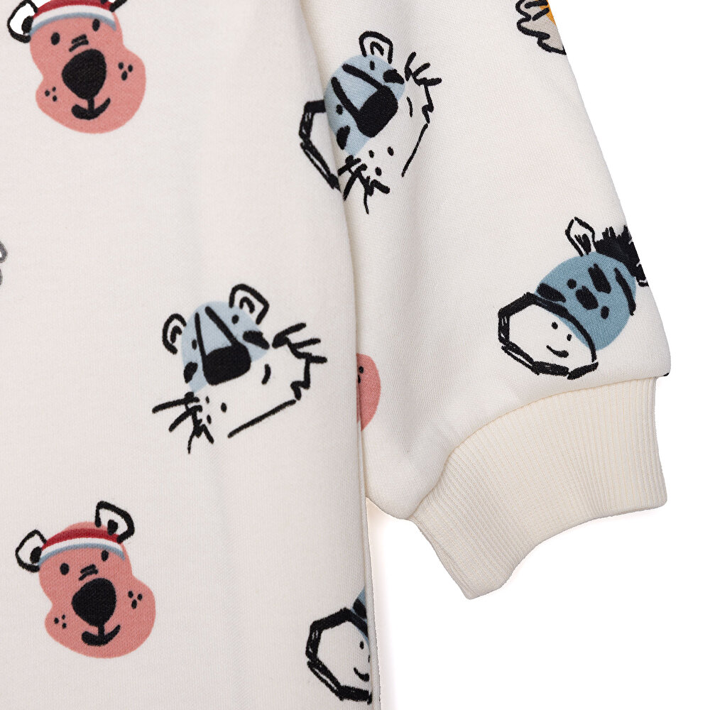 Erkek Bebek Uyku Tulumu 1 Tog Fermuarlı Bisiklet Yaka Uzun Kol