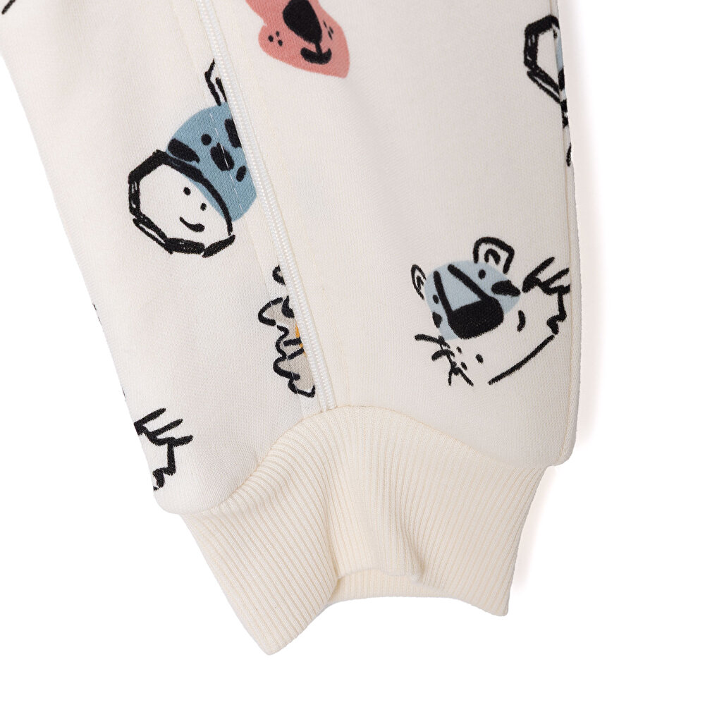 Erkek Bebek Uyku Tulumu 1 Tog Fermuarlı Bisiklet Yaka Uzun Kol