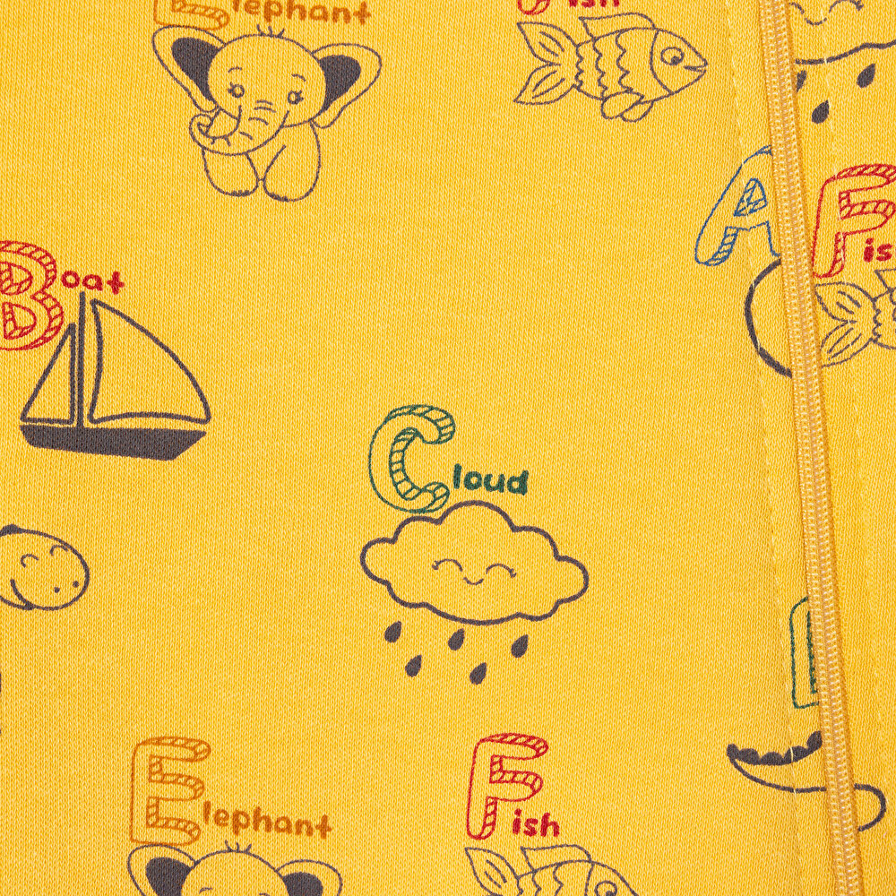 Erkek Bebek Uyku Tulumu Fermuarlı 1 tog Bisiklet Yaka Uzun Kol Ribanalı