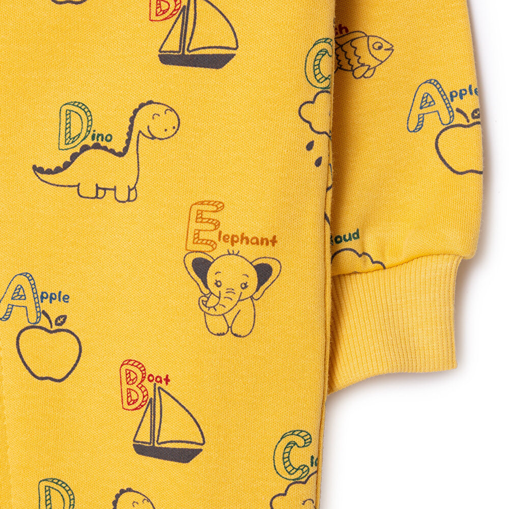 Erkek Bebek Uyku Tulumu Fermuarlı 1 tog Bisiklet Yaka Uzun Kol Ribanalı