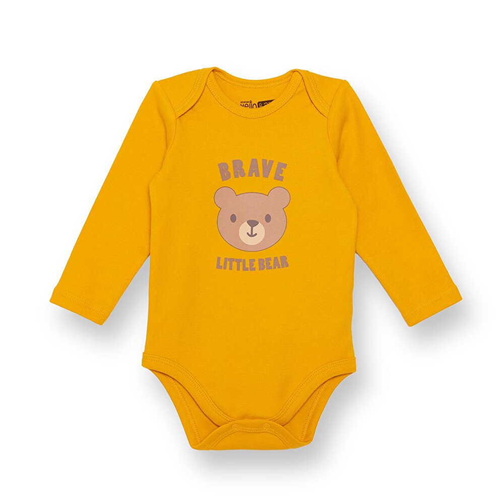 Erkek Bebek Uzun Kol Body İnterlok Çıtçıtlı Zarf Yaka
