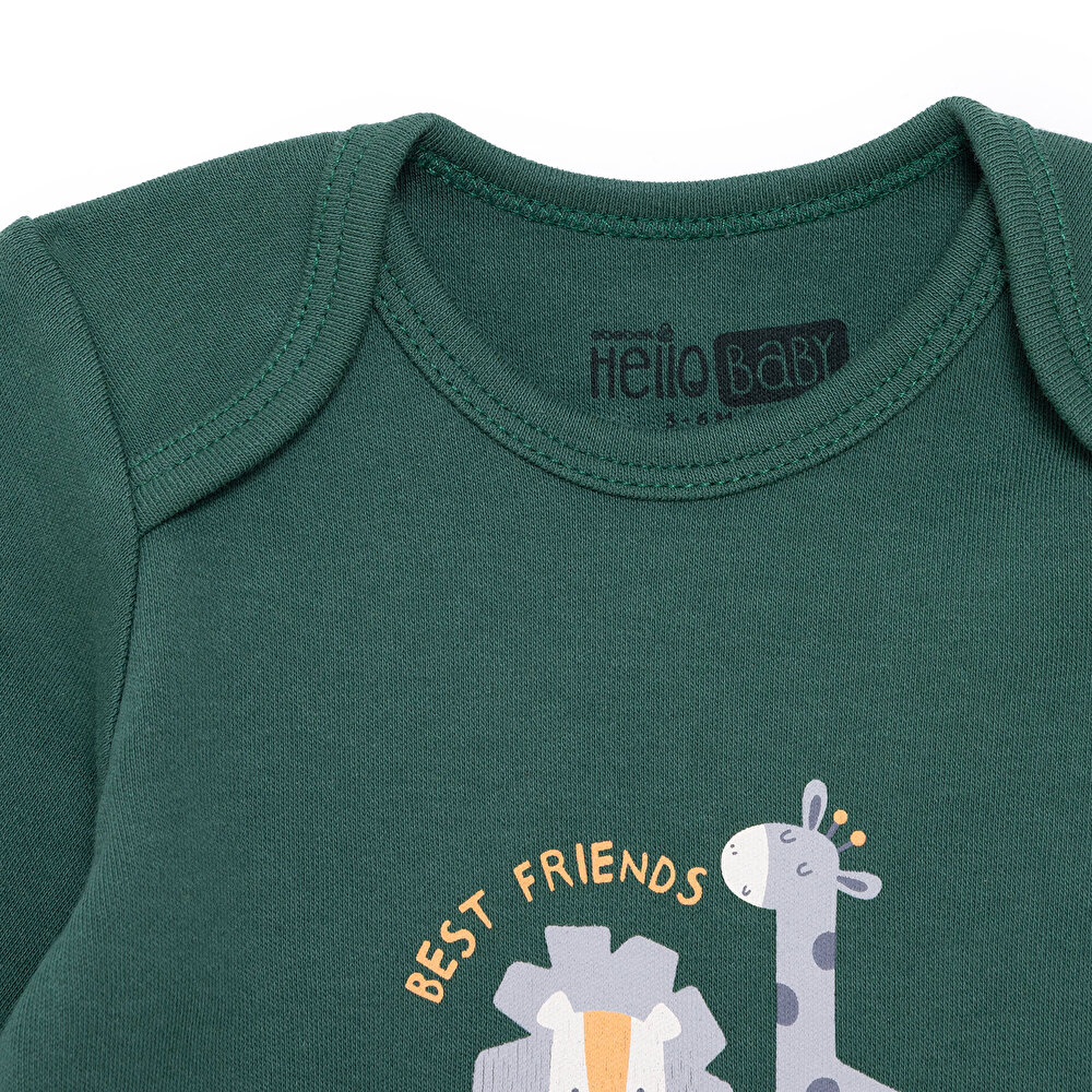 Erkek Bebek Uzun Kol Body İnterlok Zarf Yaka Uzun Kol