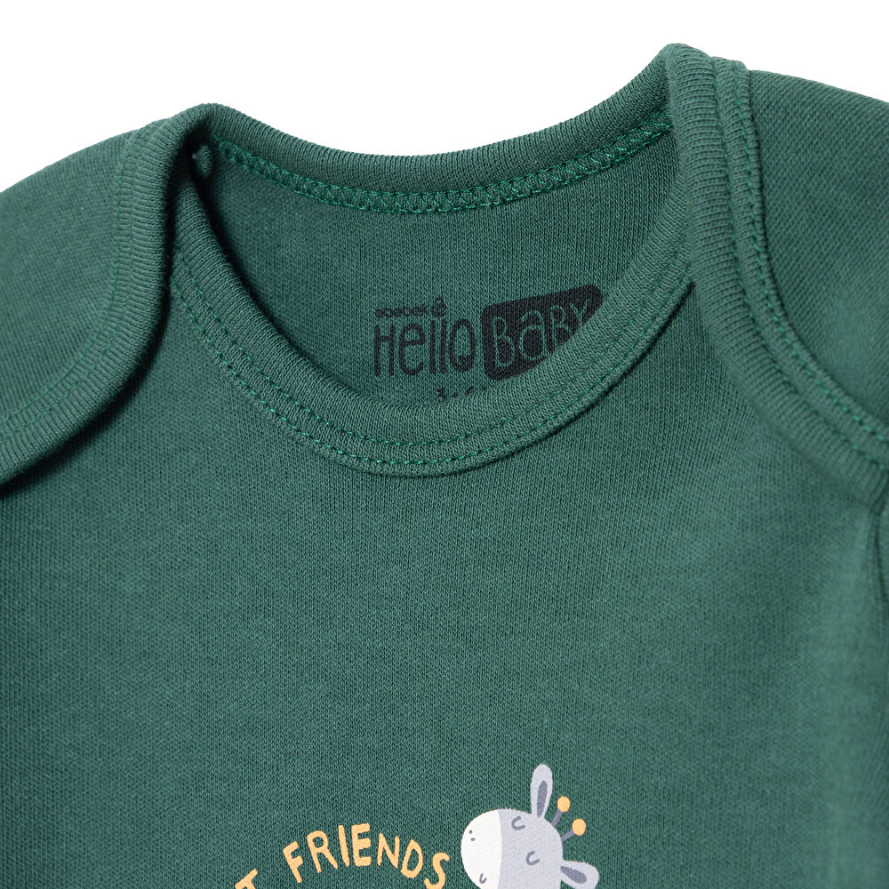 Erkek Bebek Uzun Kol Body İnterlok Zarf Yaka Uzun Kol