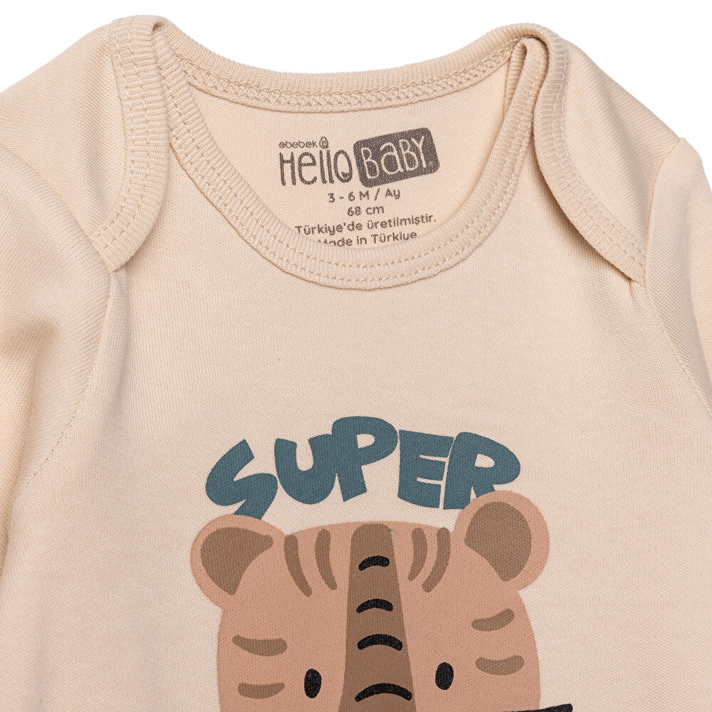 Erkek Bebek Uzun Kol Body İnterlok Zarf Yaka