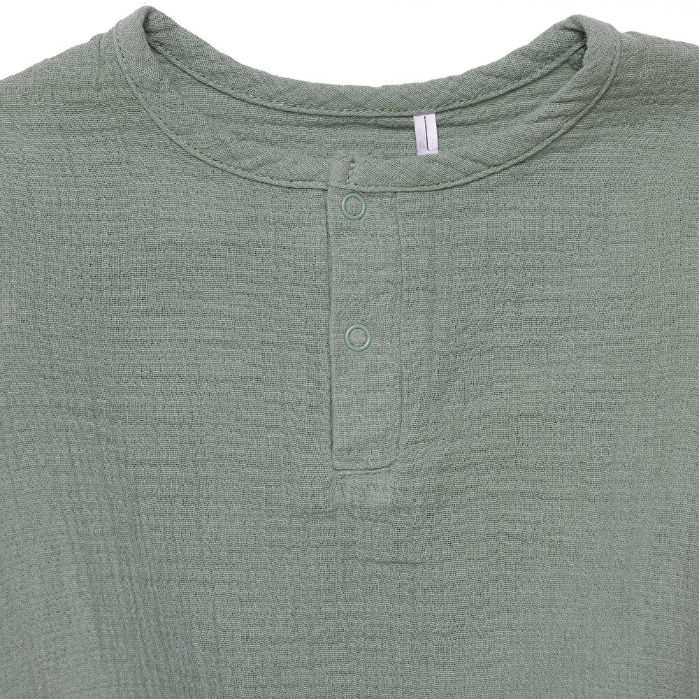 Erkek Bebek Uzun Kol Body Müslin Hakim Yaka