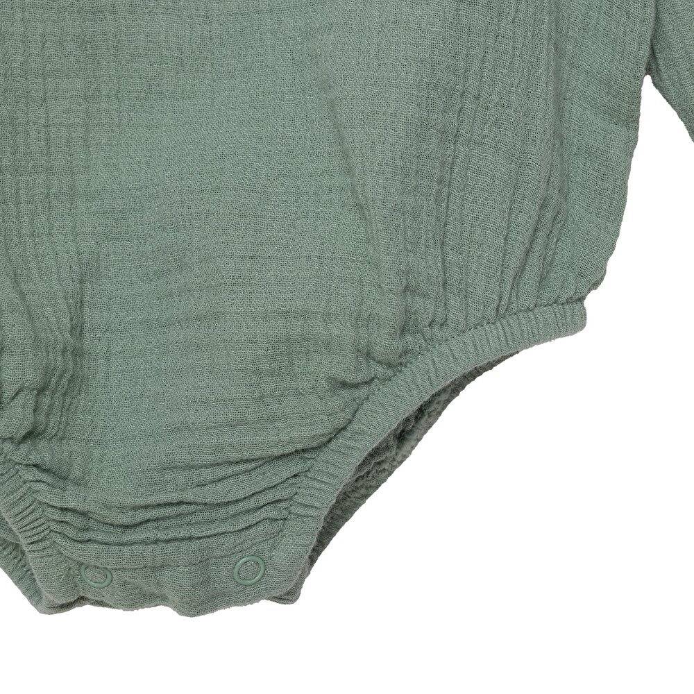 Erkek Bebek Uzun Kol Body Müslin Hakim Yaka