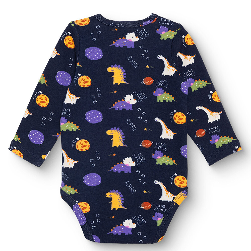 Erkek Bebek Uzun Kol Body Ribana Çıtçıtlı Yaka Uzun Kol