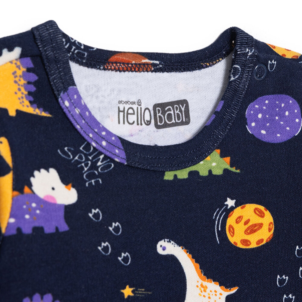 Erkek Bebek Uzun Kol Body Ribana Çıtçıtlı Yaka Uzun Kol